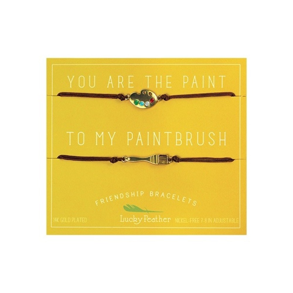 Brand New Lucky Feather Friendship‎ Bracelets - Gold - Paint/Paintbrush